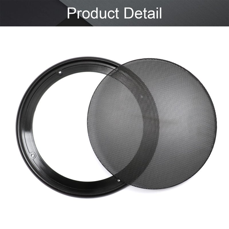 Fielect 2Pcs 6.5inch Speaker Grill Cover Mesh Speaker Grill Decorative Circle Woofer Guard Protector Cover Audio Accessories Black Cloth Cover with 8 Screws - Image 3
